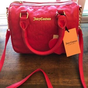 Juicy Couture Quilted Pink Flash Best Sellers Fame Satchel, Gold Hardware, NWT